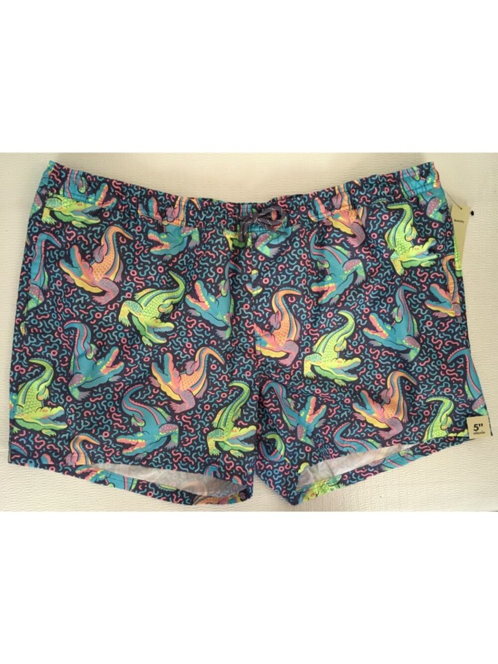 No Boundaries Swim Trunks Size 3X 48 to 50 Blue w Blue Orange Yellow Alligators